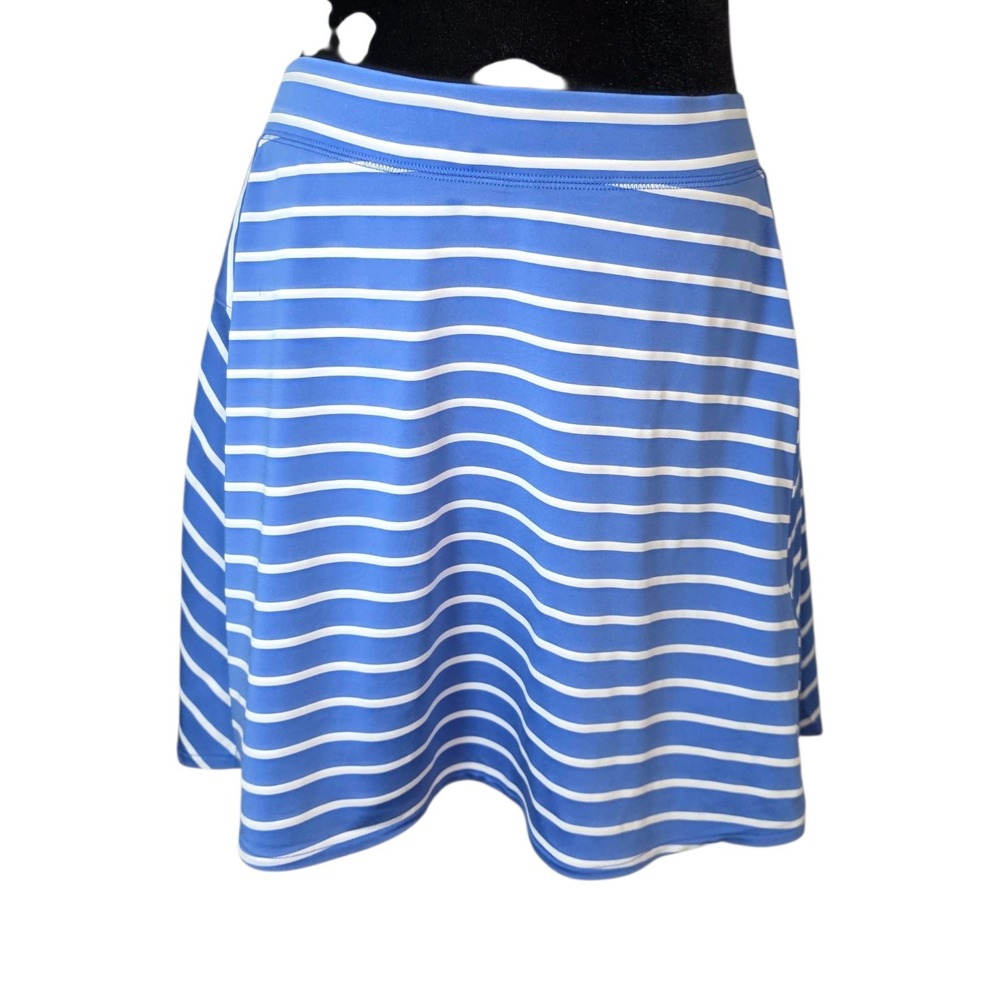 RLX Ralph Lauren Womens XL Golf Skort NWT Blue White Stripe Performance Tennis